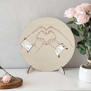 Cartello <span class=keywords><strong>annuncio</strong></span> neonato legno inciso bracciale ospedale porta bordo decorato con Laser elegante casa tema regalo - Product Image 4