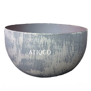 Portavelas liso votivo de hierro redondo gris para decoración de Fiestas | Portavelas de hierro - Product Image 1