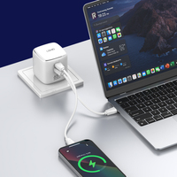 Adaptateur secteur LDNIO Q2617 GaN 65W, prise EU/US, 3 ports QC 3.0 Type-C PD, chargeurs de téléphone portable de voyage, chargeur GaN 65W