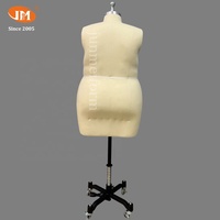 JUN MEI Mannequin de couture demi-corps en fibre de verre grande taille pour adultes, pour robes de mariée et de soirée, Taille 24