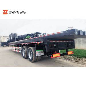 ZW Group 95 tonnes 25m Superlink semi-remorque à plat 4 essieux Superlink remorque pour le transport de conteneurs pour le Guyana - Product Image 3