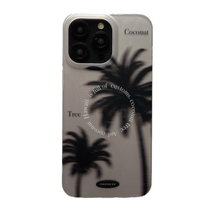 เคสโทรศัพท์ลายต้นมะพร้าวสีดำสไตล์มินิมอล  แบบด้าน สำหรับ iPhone 17 Pro Max 16 15 14 13 - Product Image 5