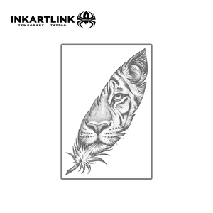 Tatuaje Temporal Semipermanente INKARTLINK Personalizado con Diseño de Pluma de Tigre, Resistente al Agua, de Larga Duración (1-2 Semanas), Tinta Jagua - Product Image 4