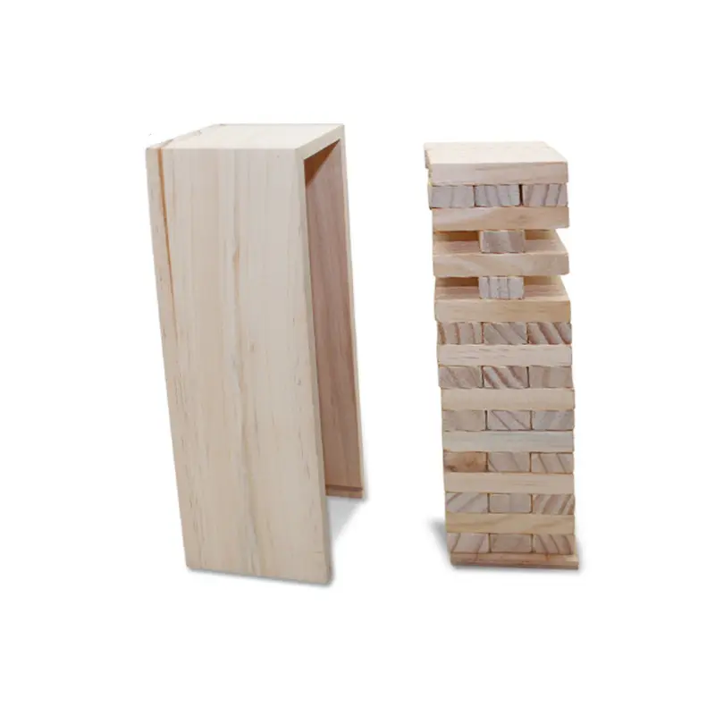 Giocattoli in blocchi di legno, 54 pezzi, Mini torre Tumbling dimensioni 3 pollici, gioco per bambini ragazzi e ragazze