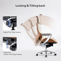 Haut dossier exécutif patron PDG directeur chaise de bureau confortable Base en aluminium en cuir véritable hauteur réglable chaises d'ordinateur