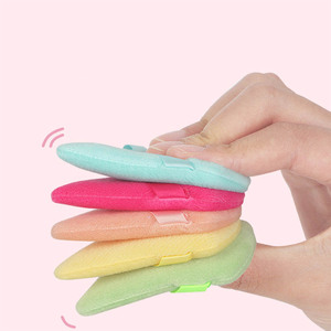 Esponja de Maquillaje de Algodón y Terciopelo, Uso en Seco y Húmedo, Súper Suave, Sin Látex, Mini, Portátil, Forma de Gota de Agua, Estilo Recortado, para Maquillaje Facial Femenino - Product Image 5