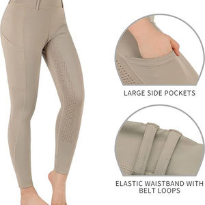 Pantaloni da <span class=keywords><strong>equitazione</strong></span> professionali da donna a vita alta traspirante ed estensibile per la competizione a cavallo - Product Image 6