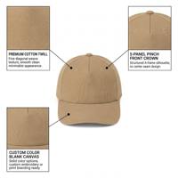 Gorra de béisbol de algodón de 5 paneles populares de moda de color personalizado de alta calidad sin logotipo