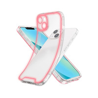 Coque de téléphone lumineuse en TPU souple antichoc avec protection 360° pour 15/14/13/16 Pro