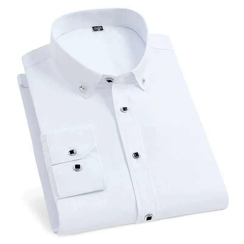 Puur Katoen Oxford Lange Mouw Heren Shirts Button Down Kantoor En Zakelijke Shirts Voor Mannen