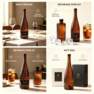 Botellas de Vino Tinto UV Electroplateadas de 750ml Baratas, <span class=keywords><strong>Botella</strong></span> de Champán de Lujo Vacía, <span class=keywords><strong>Botella</strong></span> de Vino Borgoña Transparente Resistente con Tapas Selladas - Product Image 4