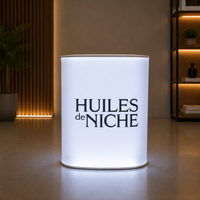 Tables promotionnelles portables pliables avec cadre en aluminium et comptoirs lumineux à LED pour événements publicitaires, salons professionnels et expositions
