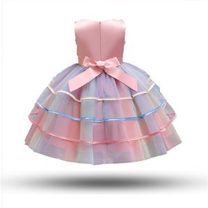 Vestido de Fiesta de Cumpleaños de Alta Calidad con Diseño de Arcoíris, Disfraz de Princesa para Niñas - Product Image 2