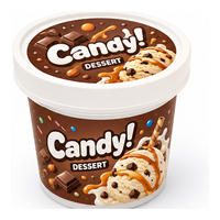 Seau à glace en polypropylène pour emballage alimentaire, 100 ml, 3,5 oz, 8 oz, avec couvercle à vis, en stock, vente chaude