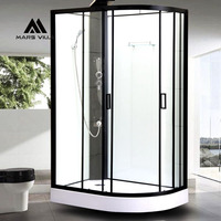 Cabine de douche à vapeur coulissante en aluminium certifiée ETL Mars Villa, baignoire, jets de massage haute performance, verre trempé, marché américain