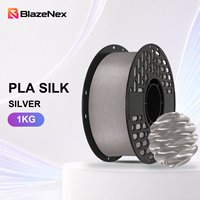 Filamen BlazeNex Silk PLA Abu-abu Akurasi Dimensi Cetak Halus Mudah Digunakan 1.75mm 1KG Rendah Bau Gulungan Bersih Printer 3D