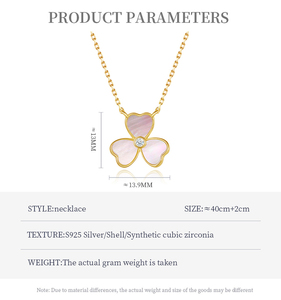 Collar de Zirconia con Trébol de ALICE High Jewelry en Tres Colores, Apto para Hombres y Mujeres - Product Image 3