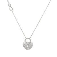 Collier pendentif serrure coeur en or à la mode pour femmes chaîne fermoir Figure 8 polyvalente avec style vintage et zircon incrusté