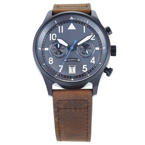 Montre à quartz en acier inoxydable Miyota avec logo personnalisé en gros, calendrier, cadran en cristal saphir, résistance à l'eau 5 BAR, sport, affaires - Product Image 3