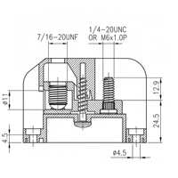 Bloc de distribution de puissance de type américain ATB-175A-1-3P 175A 600V UL CQC RoHS 3 pôles à serrage par vis