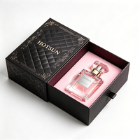 Boîte d'emballage de parfum de luxe OEM de type tiroir, logo personnalisé estampé à chaud, coffret cadeau premium pour flacon unique