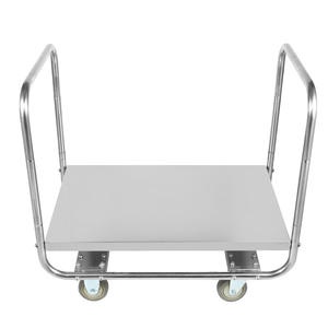 दोहरे हैंडल कारखाने थोक संग्रह ट्रे के साथ बड़ी क्षमता स्टेनलेस स्टील पैलेट ट्रॉली - Product Image 2