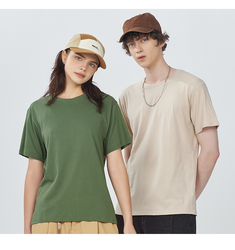 First Source 180g Cotton Neck Short-Sleeved T-Shirt Blank Oversized Direct Factory Supply Reliable for Men and Women