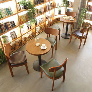 Ensemble de table et de chaises de restaurant en bois <span class=keywords><strong>vintage</strong></span> moderne, meubles de café en bois massif, ensemble de salle à manger pour café commercial, <span class=keywords><strong>bistrot</strong></span> - Product Image 3