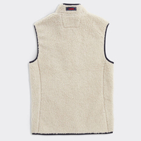Gilet polaire sans manches pour l'extérieur avec poche zippée Gilet en Sherpa réversible uni à fermeture éclair