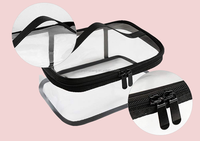 Trousse de Maquillage Pliable Grande Capacité en PVC Rigide avec Logo Personnalisé, Fermeture Éclair, Poignée Portable, Étui Cosmétique de Voyage Étanche pour Trousse de Toilette