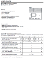 Diode redresseuse générale SMD M7 M7G 1N4007 1000V 1A 1.1V (DO-214AC) -55°C à +150°C 100% Originale et Traceable Code de lot