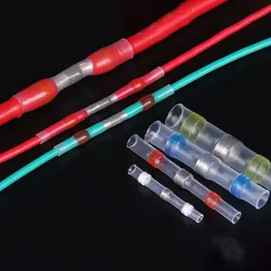 ピース/箱青色はんだシールワイヤーコネクタキット16-14AWG1.5-2.5mm2熱収縮バット防水絶縁端子