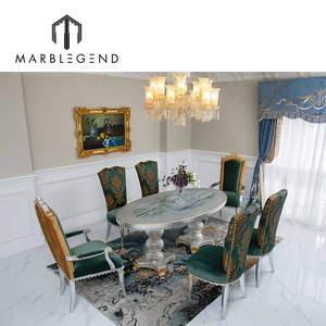 Bộ Đồ Nội Thất Phòng Ăn Biệt Thự Sang Trọng Bộ Bàn Ăn Tròn Bằng Gỗ Nguyên Khối <span class=keywords><strong>6</strong></span> Chỗ Ngồi - Product Image 5