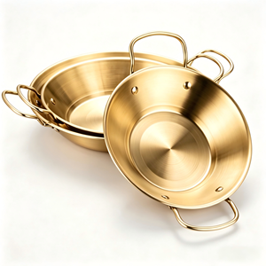 Sartén FLEY de Acero Inoxidable Grabado con Doble Asa, Bañada en Oro, Compatible con Inducción, para Paella, Cocina en Seco y Mariscos - Product Image 2