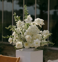 Hochzeitsdekoration Künstliche Weiß-Grüne Rosen-Hortensien-Blumen-Girlande für Hochzeitstorten-Säulen-Mittelstücke