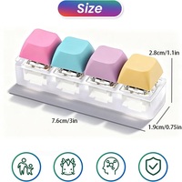Mainan Keyboard Clicker Keyboard Fidget gantungan kunci dekompresi mainan tombol pereda stres hadiah untuk dewasa untuk menghilangkan stres