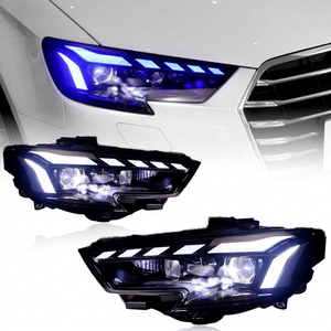 Gruppo Faro <span class=keywords><strong>LED</strong></span> di Alta Qualità per <span class=keywords><strong>Audi</strong></span> <span class=keywords><strong>A3</strong></span> 17-20 con Luci Diurne Blu e Abbaglianti a Doppia Lente - Product Image 1