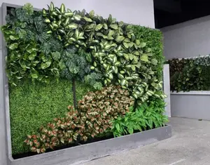 New outdoor grass wall decor design and simulation artificial moss grass wall for decoration of high imitation artificial grass