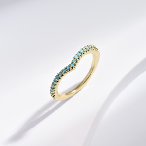 custom plata 925 sterling Silver women Turquoise Gemstone <b>Ring</b> Pave Setting Everyday Wear simple cheap wedding <b>stacking</b> <b>rings</b> - Product Image 5