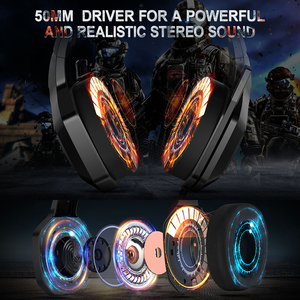 <span class=keywords><strong>Onikuma</strong></span>-Auriculares con cable USB para PS4, dispositivo con reducción de ruido, RGB, para videojuegos, <span class=keywords><strong>K10</strong></span> - Product Image 3
