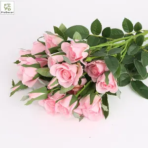 Grosir High End Buatan Sentuhan Nyata 6 Kepala Anna Rose Lateks Perasaan Tangan Basah untuk Pernikahan Dekoratif Rangkaian Bunga