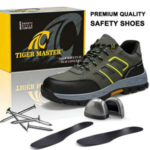 <span class=keywords><strong>Chaussures</strong></span> de sécurité de randonnée pour hommes Tiger Master Factory Sales, résistantes à l'abrasion, antidérapantes, avec semelle en caoutchouc, embout en acier large et plaque intermédiaire en acier. - Product Image 2