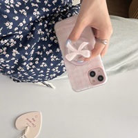 Tschick mignon attraction magnétique arc rose étui de téléphone adapté pour iPhone 15 14 13 12 Pro Max couverture arrière fille cadeau