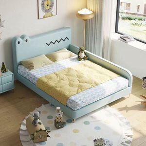 Cama Infantil de Madera con Diseño de Cocodrilo, Moderna, Minimalista, de Lujo, con Barandas de Seguridad para Niños, Ideal para Espacios Pequeños, Dormitorio con Temática Animal - Product Image 2