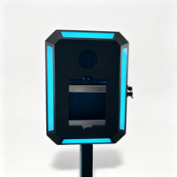 Enceinte métallique pour photomaton avec éclairage LED RGB et armoire verrouillable pour appareil photo reflex numérique, mariages et événements