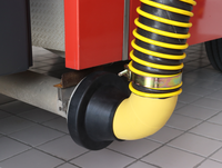 Équipement d'extraction de gaz à rampe coulissante pour dépôt de camions de pompiers, personnalisé, avec buse d'aspiration magnétique dédiée, certifié CE
