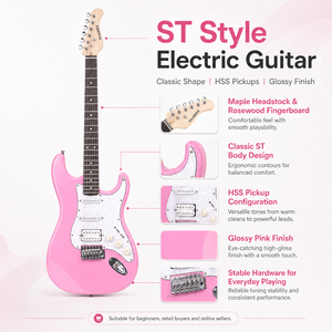 <span class=keywords><strong>Guitare</strong></span> électrique de bonne qualité avec manche en érable et touche en palissandre indien, 6 cordes, micros S-S-H - Product Image 5