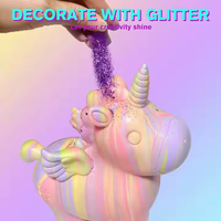 Nouveau kit de peinture créative DIY Fluide Bear : Ensembles licorne lumineuse avec peinture pour ours 4 couleurs