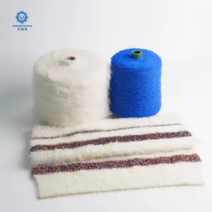 Soft hairy knitting nylon faux mink yarn 1.3cm mink down yarn promotion for sweater