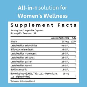 Probiotiques personnalisés pour femmes avec prébiotiques, 60 capsules, soutien à la santé des voies urinaires, complément alimentaire, capsules de probiotiques - Product Image 3
